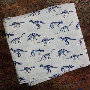 Crate & Kids Flat Dino Bones Cotton Bed Sheet 79x93"